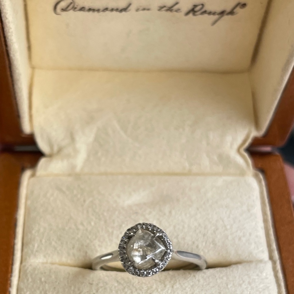 Diamond in the Rough Platinum Engagement Ring
